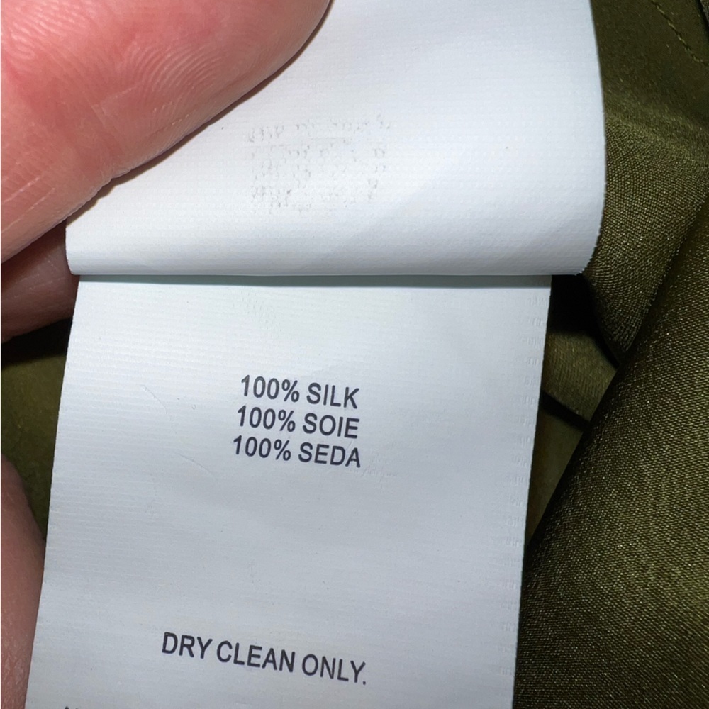 Green 100% Silk Top - Picture 10 of 12
